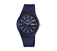 Q&Q Unisex - Uhr Silikonarmband Datumsanzeige Dornschließe 10 Bar (dunkelblau)