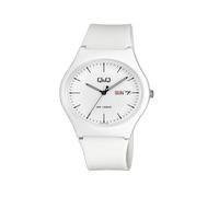 Q&Q Unisex - Uhr Silikonarmband Datumsanzeige Dornschließe 10 Bar (Weiß), A212J002Y