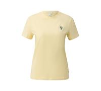 Q/S designed by - Basic T-Shirt mit Stickerei gelb - Gr. - XXL