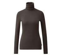 Q/S designed by - Baumwollshirt mit Rollkragen braun - Gr. - XS