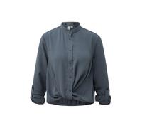 Crepebluse QS, Damen, Gr. 42, blau (mid grau), Obermaterial: 100% Polyester, unifarben, bequem, Manschette, Blusen, mit fixiertem Knotendetail (86394261-42) mid grau