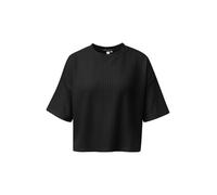 Q/S designed by - Geripptes Boxy T-Shirt schwarz - Gr. - M