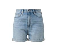 QS Damen Jeans-Shorts - Mom Fit, High Rise, Denim mit Used-Effekt, 5-Pocket-Form