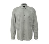 Regular Fit: Karohemd aus Baumwollflanell S olive|weiß 2171885.79N0.S
