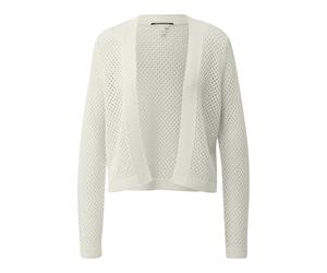 Q/S designed by - Kurze Strickjacke mit modischem Lochmuster weiß - Gr. - XXL
