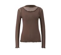 Q/S designed by - Langarmshirt aus Mesh braun - Gr. - XXL