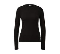Q/S designed by - Langarmshirt mit Rippstruktur schwarz - Gr. - XS