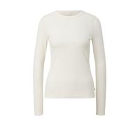 Q/S designed by - Langarmshirt mit Rippstruktur weiß - Gr. - XS