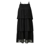 Knielanges Chiffonkleid mit Volants 36 schwarz 2179803.9999.36