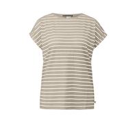 Q/S designed by - Locker geschnittenes T-Shirt beige/weiß - Gr. - L