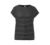 Q/S designed by - Locker geschnittenes T-Shirt schwarz/weiß - Gr. - L