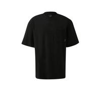 Q/S designed by - Loose Fit T-Shirt in kompakter Jerseyware mit Brusttache schwarz - Gr. - S
