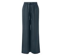Stoffhose QS, Damen, Gr. 34, Länge 30, blau, Web, Obermaterial: 72% Viskose, 28% Leinen, unifarben, loose fit lang, Hosen Stoffhose, mit elastischem Bund und Kordelzug (90215169-34) blau