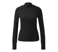 Q/S designed by - Schmales Langarmshirt mit Ribbstruktur schwarz - Gr. - XL