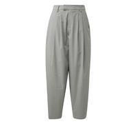 Q/S designed by - Stoffhose im Barrel Fit mit hohem Bund und Bundfalten grau - Gr. - 32