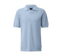 Q/S designed by - Strickpolo aus feinem Strukturstrick blau - Gr. - XL