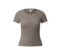 s.Oliver T-Shirt QS Rippshirt mit Rippstruktur Braun Größe M