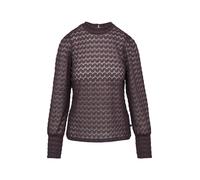 Q/S designed by - Transparentes Spitzen-Shirt mit Stehkragen violet - Gr. - S