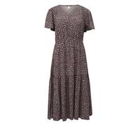 QS Viskosekleid mit All-Over-Print aubergine 38