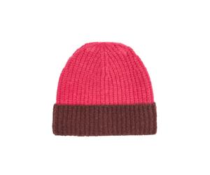 Q/S designed by - Weiche Strickmütze in Ripp-Optik mit breitem Umschlag pink - Gr. - 1