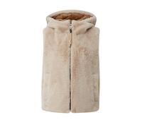 Q/S designed by - Weste aus Teddyfell beige/braun - Gr. - XS
