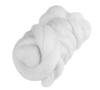 QANYEGN 55g Nadelfilzwolle, Nadel Filz Wolle, Reine Schurwolle, Farbige Nadelfilz-Wolle, Roving Wool, Weiche Filzwolle Märchenwolle, Wollfilzset, Wollrovinggarn Leicht Zum Nähen, Trimmen (Weiss)
