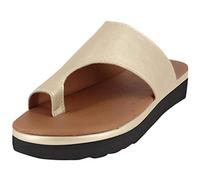 QAZW Damen Orthopädische Hallux Valgus Sandalen Wedge Bequeme Damen Flip Flops mit Big Toe Correction Open Toe Casual Slippers mit Bunion Corrector,C-37(EU)
