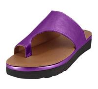 QAZW Damen Orthopädische Hallux Valgus Sandalen Wedge Bequeme Damen Flip Flops mit Big Toe Correction Open Toe Casual Slippers mit Bunion Corrector,F-40(EU)