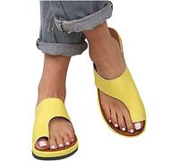 QAZW Damen Orthopädische Hallux Valgus Sandalen Wedge Bequeme Damen Flip Flops mit Big Toe Correction Open Toe Casual Slippers mit Bunion Corrector,G-37(EU)