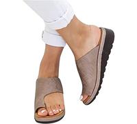 QAZW Damen Orthopädische Hallux Valgus Sandalen Wedge Bequeme Damen Flip Flops mit Big Toe Correction Open Toe Casual Slippers mit Bunion Corrector,B-43(EU)