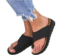 QAZW Damen Orthopädische Hallux Valgus Sandalen Wedge Bequeme Damen Flip Flops mit Big Toe Correction Open Toe Casual Slippers mit Bunion Corrector,H-38(EU)