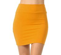 QBQZXAOSOWH Hübscher Rock Damen Bonbonfarbe, Sexy, Figurbetonter Minirock Für Frauen, Solide, Hohe Taille, Klassisch, Einfach, Dehnbar, Bleistift-Minirock, S, Gelb