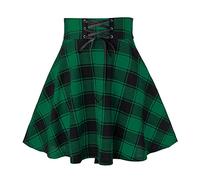 QBQZXAOSOWH Hübscher Rock Damen Schwarzer Karierter Frauen-Gothic-Rock-Frauen-Plissee-Plaid-Röcke-Mädchen-Hip Hop-Weiblicher Punkgoth-Minirock-Clubwear XL 7