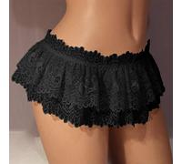 QBQZXAOSOWH Hübscher Rock Damen Ultra Mini Sexy Frauen Rock Spitze Casual Über Dem Knie Schwarz Hot Short Fashion Dance Lady Party Club Wear XL B-Schwarz