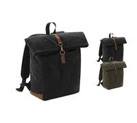 QD655 Quadra HERITAGE gewachster Baumwoll-Canvas Rucksack Black 53 x 31 x 14 cm
