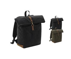 QD655 Quadra HERITAGE gewachster Baumwoll-Canvas Rucksack Black 53 x 31 x 14 cm