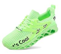 QDCFY Barfußschuhe Herren Minimalistische Traillaufschuhe Fitnessschuhe Laufschuhe Atmungsaktiv rutschfest Weich Leicht Sneak Grün 4EU