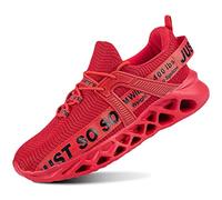 QDCFY Damen Slip On Sneaker Leichte Bequeme Turnschuhe Wanderschuhe Sportschuhe Sommerschuhe Freizeit Mesh Trekkingschuhe Rot 38EU