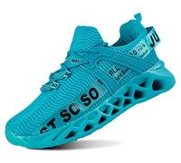 QDCFY Herren Laufschuhe Extra Weite Turnschuhe Sportschuhe Breit Fitnessschuhe Bequeme Sneakers Blau 46EU