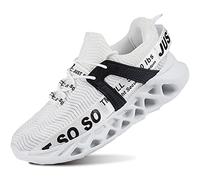 QDCFY Herren Leicht Arbeitsschuhe SportlicheAtmungsaktiv rutschfeste mit Sneaker Weiß 45EU