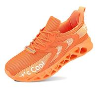 QDCFY Herren Turnschuhe Laufschuhe Atmungsaktiv Sportschuhe Leichte Sneaker für Outdoor Fitness Gym Schuhe Orange 39EU