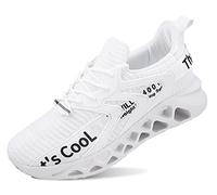 QDCFY Sneaker Herren Turnschuhe Low-Top Slip On Klassisch Canvas Schuhe Atmungsaktive Segeltuchschuhe Weiß 45EU