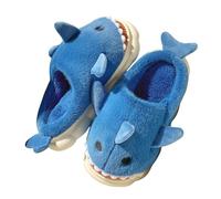 QDLTGBD Hausschuhe Herren Baumwolle Pantoffeln Hai Frühjahr Und Herbst Frauen Zuhause Indoor Winter Rutschfestes Zuhause Warme Plüsch Winter Männer-blue-a-44 45eu