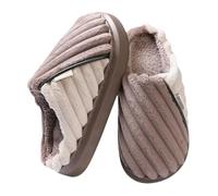 QDLTGBD Hausschuhe Herren Große Größe Baumwolle Hausschuhe Für Männer Herbst Und Winter Indoor Home Plus Samt Dicke Warme Dicke Sohle Baumwolle -brown-50 51eu