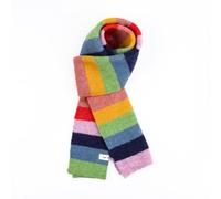 QDMHA Regenbogen Wollschal 150x20 cm, dünner Strickschal aus Wolle für Frauen, gestreifter Winterschal, modisches Accessoire für kalte Tage (Regenbogen, 150 * 20CM)