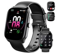 Qecnato Smartwatch Herren Damen, 1,95" HD Gebogener Bildschirm Smart Watch, mit Bluetooth Anrufe, Pulsmesser Schlafmonitor, 112+, IP68 Wasserdicht Schrittzähler Sportuhr für Android iOS