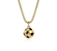 QESSUVNC Fußball Anhänger Edelstahl Fußball Charm Halskette Kinder Jungen 3D-Design Kinderketten Jungs Fußball Geschenke Kette Jungs Fußball Halskette für Unisex Männer Frauen Schmuck (Gold)
