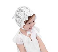 QEXUJOW Hüte, Mützen & Caps für Baby-Mädchen Hut für Babys, Mädchen, Spitzenhut, Taufhut, Baby-Prinzessin, Sonnenhut, Blumenhut, Foto-Requisiten (weiß)