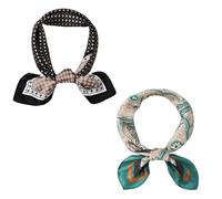 QFEHTHSK 2 Stück Herrenschal, Vintage-Bedruckter Quadratischer Schal, Dekoratives Kopftuch, Satinschal, Herrenmode-Schal, Bekleidungszubehör