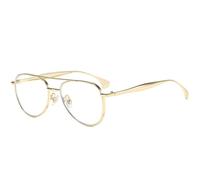 QGGNMGT Modische Damen-Sonnenbrille mit Doppelsteg aus Metall, Vintage-Luxus-Punk-Sonnenbrille, Herren-Outdoor-Autofahrerbrille, UV400-Schutzbrille (Gold/Klar)